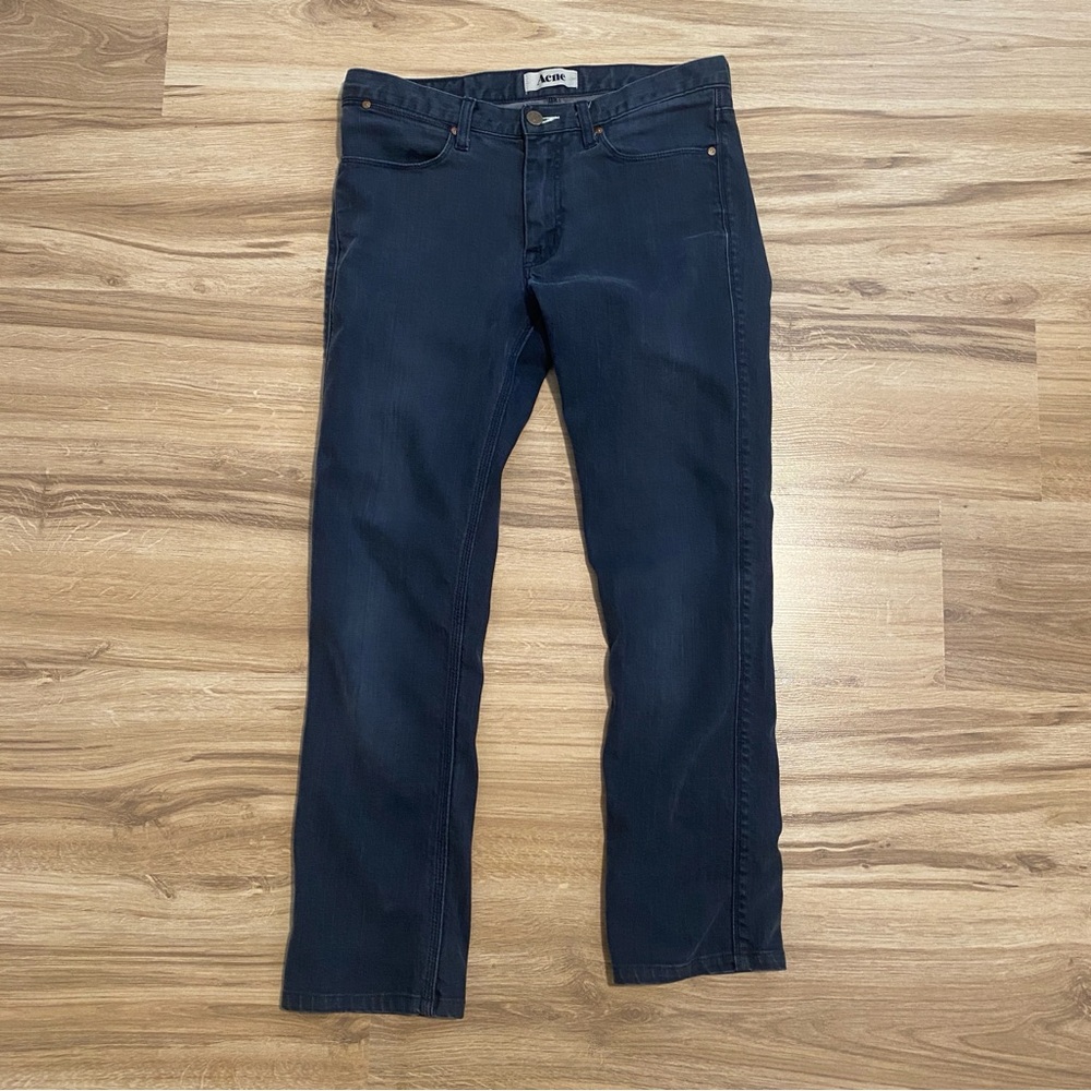 Acne Max Thunder Dark Blue Jeans – Size 32 / 28 - Picture 2 of 8